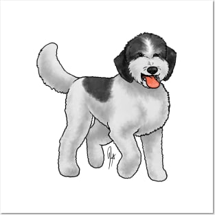 Dog - Sheepadoodle - White and Black Mask Posters and Art